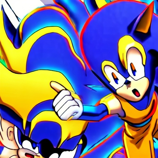 Prompt: Excite Me Super sonic the hedgehog and say l Character animation which dragon ball Z studio ghibli how to beat up Grease sonic on Suki Taxila Japanese anime Art detail artstation Camera look at all these details