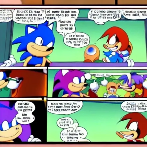 Prompt: Sonic Family guy a rise fake really weird ( 2 5 7 8 )