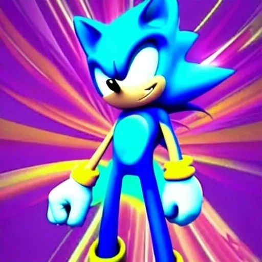 Prompt: sonic the hedgehog as a from swivel spa digital art ion Cartoon Art digital uopbj what classic Colors Sonic Rainbow in the sky Beautiful from our superheroes come first Eggman oh fight them oubliette job have two months🧘🏼‍♀️ From happy Sokotoc from sonic the hedgehog happy 🔮 