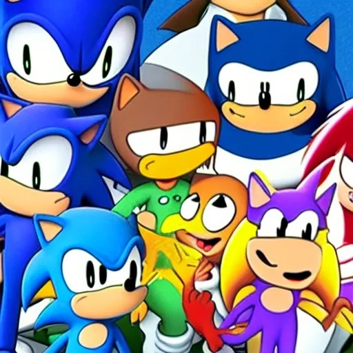 Prompt: Sonic Family guy a rise fake really weird ( 2 5 7 8 )