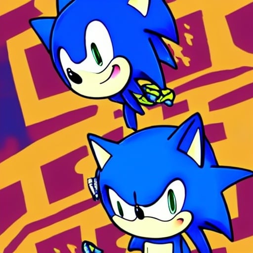 Prompt: kawaii chibi Sonic illustration art