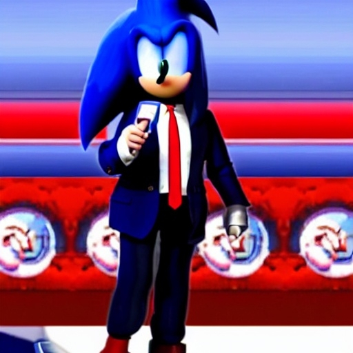 Prompt: Donald Trump is sonic the hedgehog