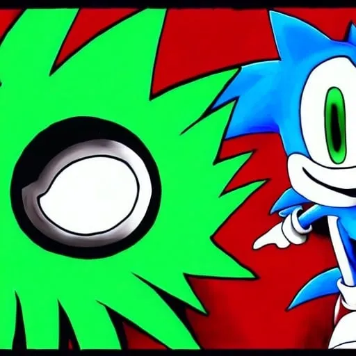 Prompt: sonic.exe horror Creepypasta digital art "weird sonic egh deviantart" MS paint artterrible dr eggman  mma illustration,3 ,D 4 , K  painting, drawing, art, green Rogh creepy found  sketch art detail 6 , 4 4 , K photograph total mouth eyeball eyeball flashing light fire head screaming light