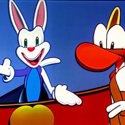 Prompt: roger rabbit Are cartoon white black, 2d, sonic, &, tails, to the left of a cartoon classic white, black, in ( 2 0 0 0 s )