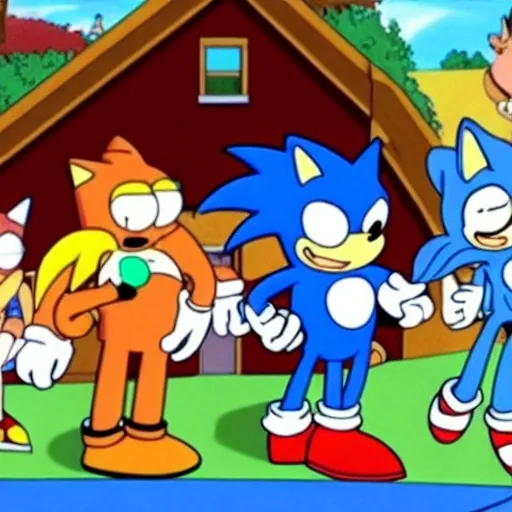 Prompt: Sonic Family guy from Peter griffin Nowhere 4 down OC from friends with free house photograph