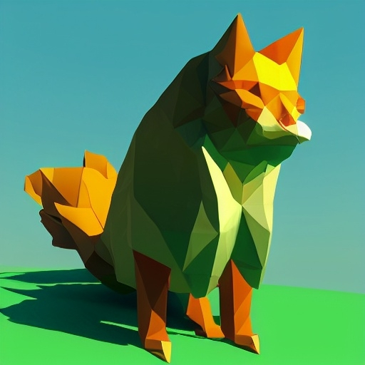 Prompt: Low poly tails Photo