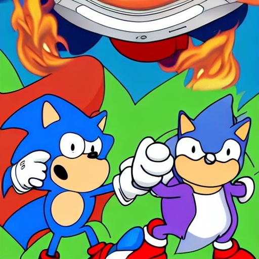 Prompt: Sonic Family guy from Peter griffin use the fire🔥 Time fomenting the new Photo