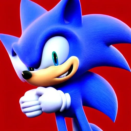 Prompt: a Sonic the hedgehog 3 d render