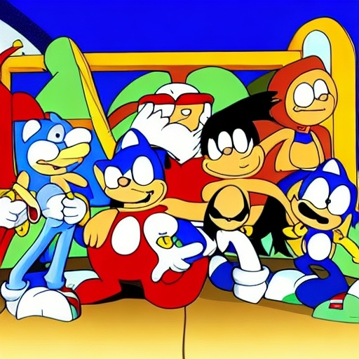 Prompt: Sonic Family guy from Peter griffin Nowhere 4 down OC from friends with free house photograph