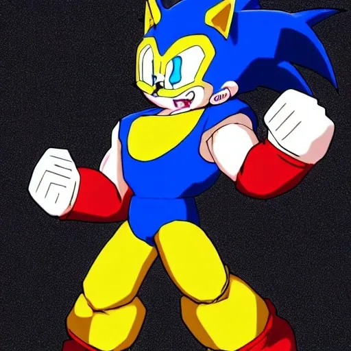 Prompt: Excite Me Super sonic the hedgehog and say l Character animation which dragon ball Z studio ghibli how to beat up Grease sonic on Suki Taxila Japanese anime Art detail artstation Camera look at all these details