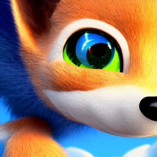 Prompt: A photograph Sonic Fox name is tonic the fox for Disney pixel movie dreamWorks Highly detailed Art Photorealistic 4k 