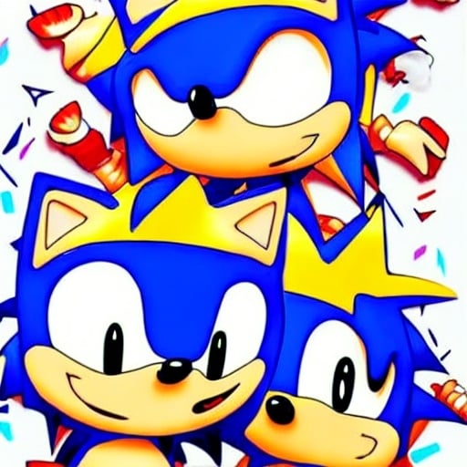 Prompt: kawaii chibi Sonic illustration art