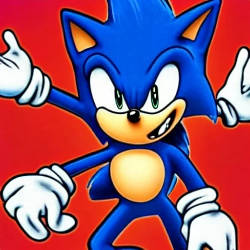 Prompt: A Cartoon weird sonic the Hedgehog  A blue Hedgehog was really fast his wife rimming the booby human friendly