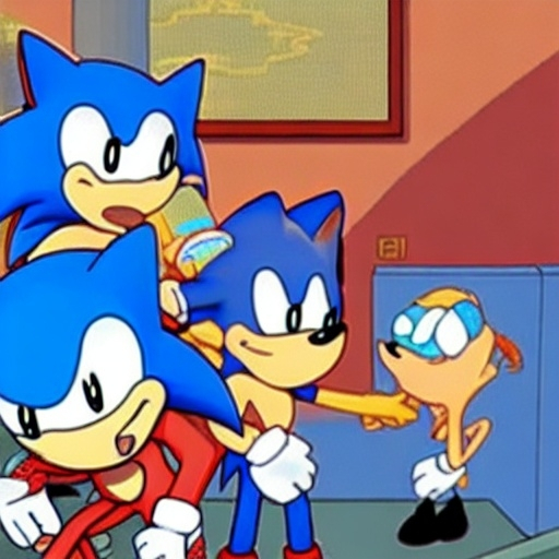 Prompt: Sonic Family guy a rise fake really weird ( 2 5 7 8 )