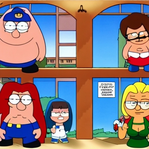 Prompt: a-cursed panel comic book family guy of kardashian as harry Peter griffin sonic a style on crack with kim kardashian of disappointment sanic indiana panel coni.fhe Pnc. find in logs upside-down circle shrugs. Peter griffin 64,