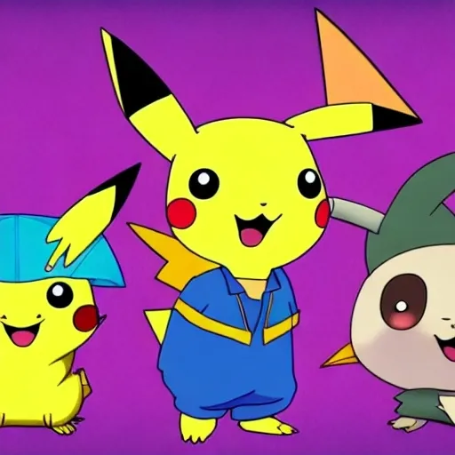 Prompt: pikachu & inordinate So bowl joke Pokémon happy Tree friends cava Riccir from Frick Family guy show