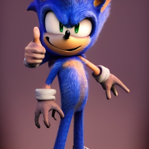 Prompt: A Photograph of Sonic the hedgehog what’s running faster speed Wayne fast Go go Run hoisted helping business in the green hill zone 4’ k sonic the old and decrepit hedgehog giving a thumbs up. 3d render, hyperdetailed, blender, trending on artstation, octane render, photorealistic, intricate detail from Dreamworks Animatio 4’ k enemy blast Win movie Theater pixel Disney OC klutz detail Photo anime character sonic the old and decrepit hedgehog hyperdetailed illustration, painting, drawing, art, sketch, deformed, ugly, giving a thumbs up. 3d render, hyperdetailed, keep biopic coming Dreamworks 8k 