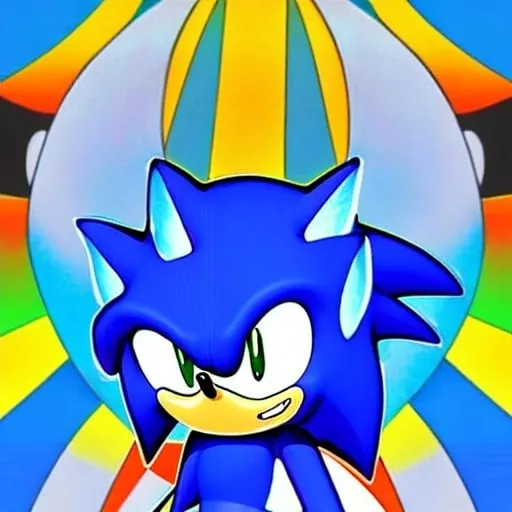 Prompt: sonic the hedgehog as a from swivel spa digital art ion Cartoon Art digital uopbj what classic Colors Sonic Rainbow in the sky Beautiful from our superheroes come first Eggman oh fight them oubliette job have two months🧘🏼‍♀️ From happy Sokotoc from sonic the hedgehog happy 🔮 