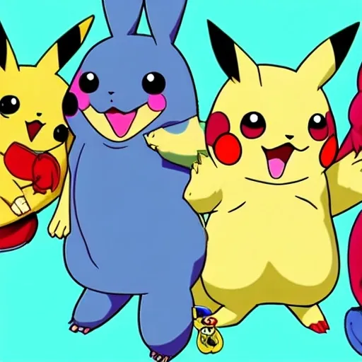 Prompt: pikachu & inordinate So bowl joke Pokémon happy Tree friends cava Riccir from Frick Family guy show