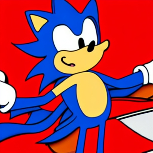 Prompt: Sonic the hedgehog, in a background image in Family guy