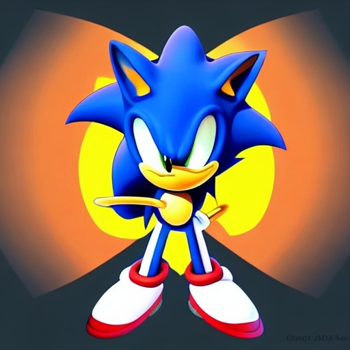 Prompt: sonic the hedgehog vector art, sharp line art