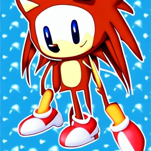 Prompt: kawaii chibi Sonic illustration art