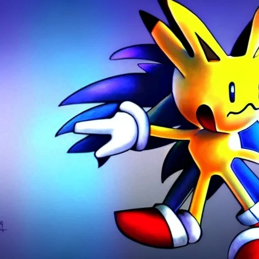 Prompt: Sonic Pokémon artstation Camera Art detail (Pokemon) hd style