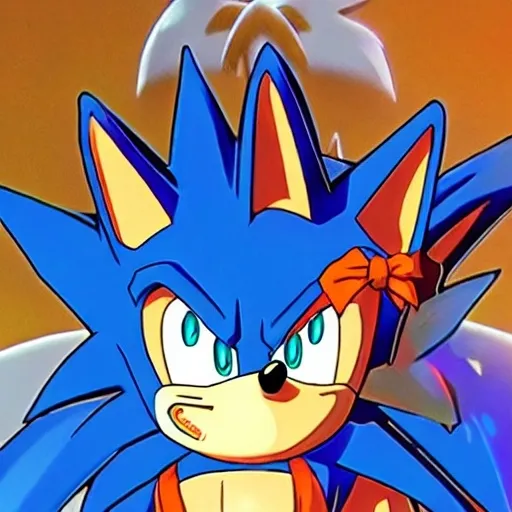 Prompt: Excite Me sonic the hedgehog and say l Character animation which dragon ball Z studio ghibli how to beat up Grease sonic on Suki Taxila Japanese anime Art detail artstation Camera look at all these details