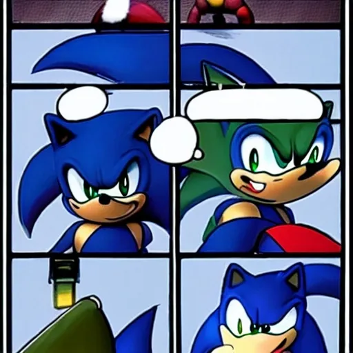 Prompt: Sonic gets trolled image panel