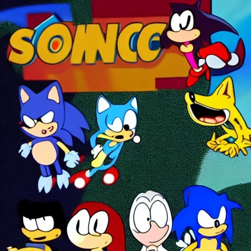 Prompt: Sonic Family guy a rise fake really weird ( 2 5 7 8 )