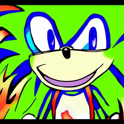 Prompt: sonic.exe horror Creepypasta digital art "weird sonic egh deviantart" MS paint artterrible dr eggman  mma illustration,3 ,D 4 , K  painting, drawing, art, green Rogh creepy found  sketch art detail 6 , 4 4 , K photograph total mouth eyeball eyeball flashing light fire head screaming light