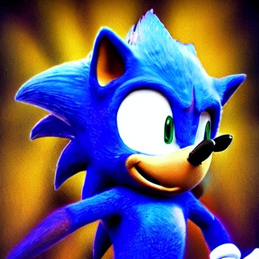 Prompt: Sonic the hedgehog, realistic, kodak photograph