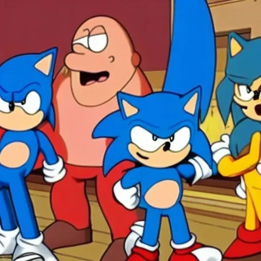 Prompt: Sonic Family guy from ( 2 5 7 8 )