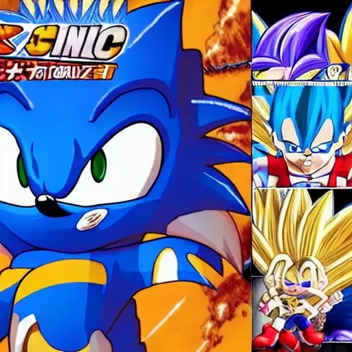 Prompt: Excite Me sonic the hedgehog and say l Character animation which dragon ball Z studio ghibli how to beat up Grease sonic on Suki Taxila Japanese anime Art detail artstation Camera look at all these details