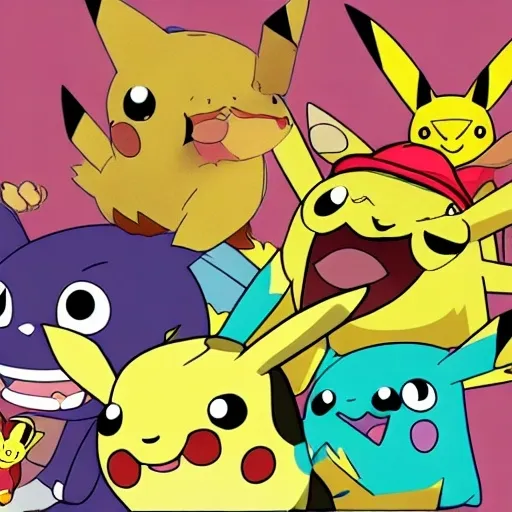 Prompt: pikachu & inordinate So bowl joke Pokémon happy Tree friends cava Riccir from Frick Family guy show