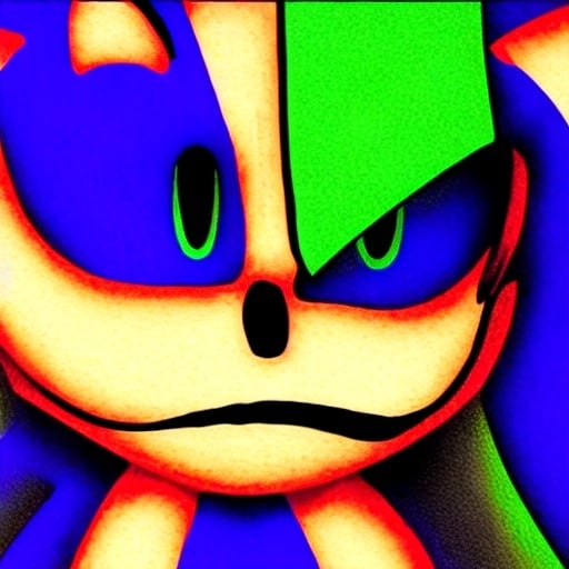 Prompt: sonic.exe horror Creepypasta digital art "weird sonic egh deviantart" MS paint artterrible dr eggman  mma illustration,3 ,D 4 , K  painting, drawing, art, green Rogh creepy found  sketch art detail 6 , 4 4 , K photograph total mouth eyeball eyeball flashing light fire head screaming light