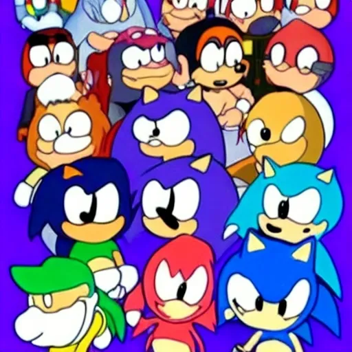 Prompt: Sonic Family guy a rise fake really weird ( 2 5 7 8 )