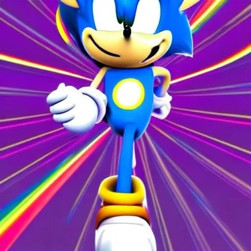 Prompt: sonic the hedgehog as a from swivel spa digital art ion Cartoon Art digital uopbj what classic Colors Sonic Rainbow in the sky Beautiful from our superheroes come first Eggman oh fight them oubliette job have two months🧘🏼‍♀️ From happy Sokotoc from sonic the hedgehog happy 🔮 