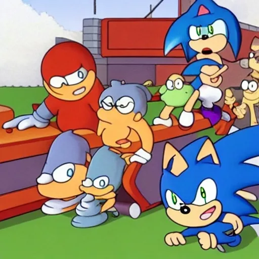 Prompt: Sonic Family guy from Peter griffin Nowhere 4 down OC from friends with free house photograph