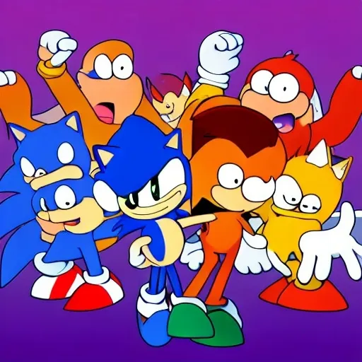 Prompt: Sonic Family guy from Peter griffin Nowhere 4 down OC from friends with free house photograph