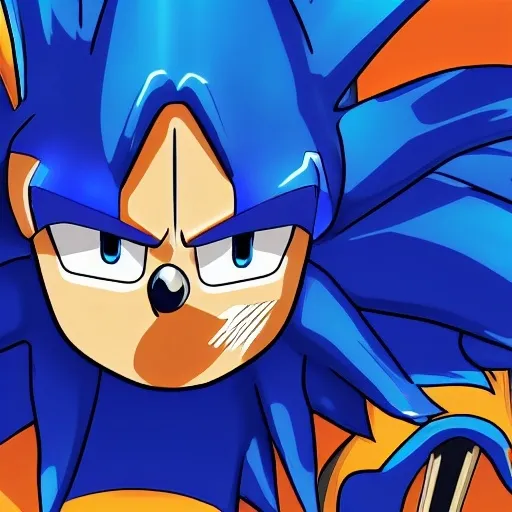 Prompt: Excite Me sonic the hedgehog and say l Character animation which dragon ball Z studio ghibli how to beat up Grease sonic on Suki Taxila Japanese anime Art detail artstation Camera look at all these details