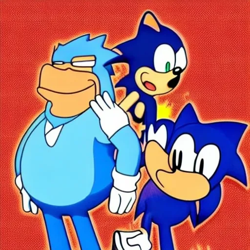 Prompt: Sonic Family guy from Peter griffin use the fire🔥 Time fomenting the new Photo