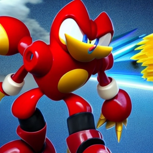 Prompt: Eggman Robotnik & Super Sonic the Hedgehog battle with Sonic what so about the character mushroom