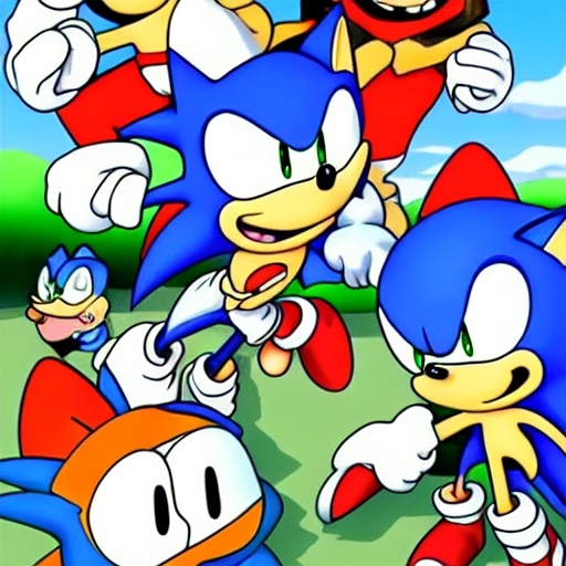 Prompt: Sonic Family guy a rise fake really weird ( 2 5 7 8 )