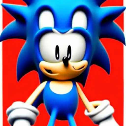 Prompt: sonic with no teeth