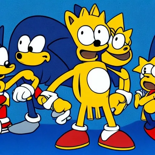 Prompt: Sonic The Simpsons from ( 3 5 8 3 )
