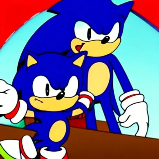 Prompt: Sonic Family guy a rise fake really weird ( 2 5 7 8 )