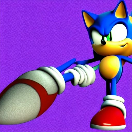 Prompt: a Sonic the hedgehog 3 d render