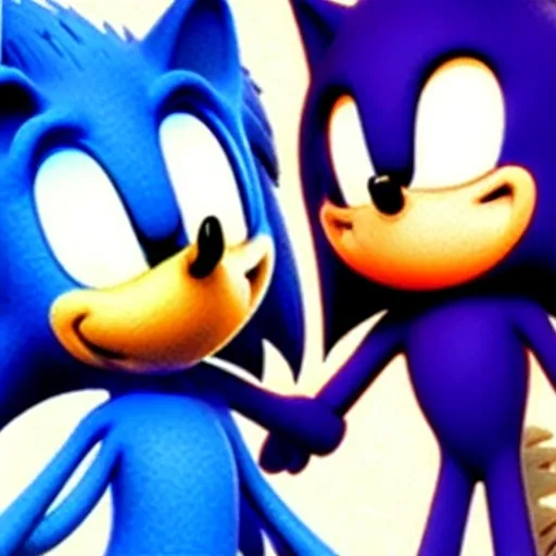 Prompt: A Cartoon weird sonic the Hedgehog  A blue Hedgehog was really fast his wife rimming the booby human friendly