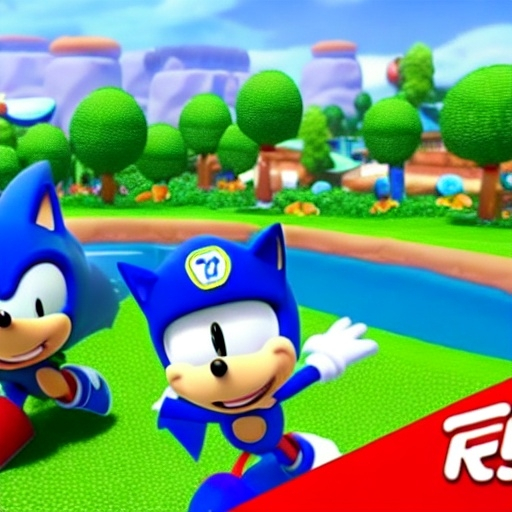 Prompt: Sonic the hedgehog in Peppa Pig Crossover video paw patrol from 3 d render, 8k, episode time new YouTube And cartoon Network render, 4, k 3, d and read by yourself Peklhenk’s & 2000 3D 